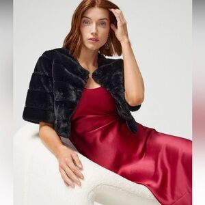 White House Black Market faux fur bolero/jacket/shrug, SMALL, worn once.